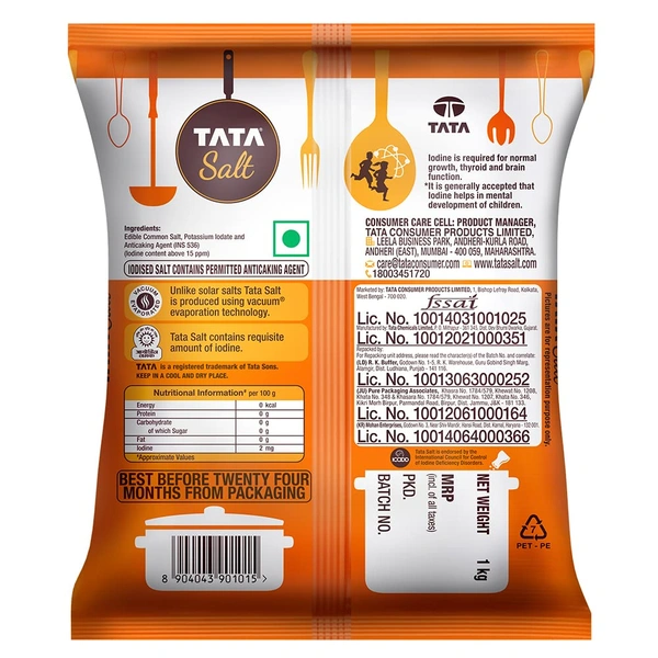 Tata Salt | Vacuum Evaporated Iodised Salt | 1 kg